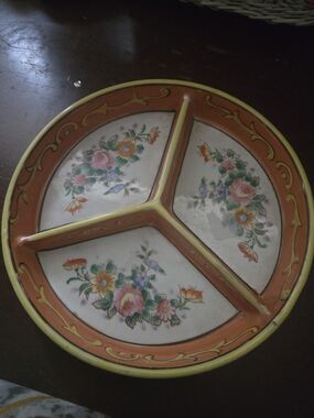 Antique 1920s Moriyama Mori-Machi Divided Relish Dish